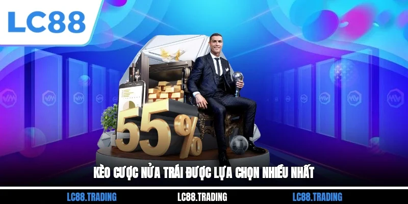 Kèo cược nửa trái được lựa chọn nhiều nhất